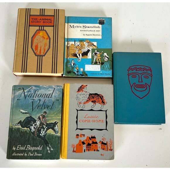 Vintage Book Lot Of 5 Children’s Kids Hardcover Prop Decor Animals Colorful - Picture 8 of 8